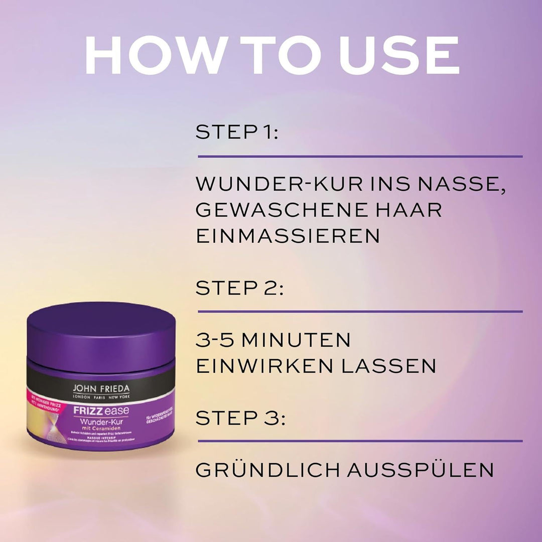 Frizz Ease Wunder Kur - Depthly Haarkur- For Unruly Hair - Intensive Repair And Strengthening - GLAM MODA