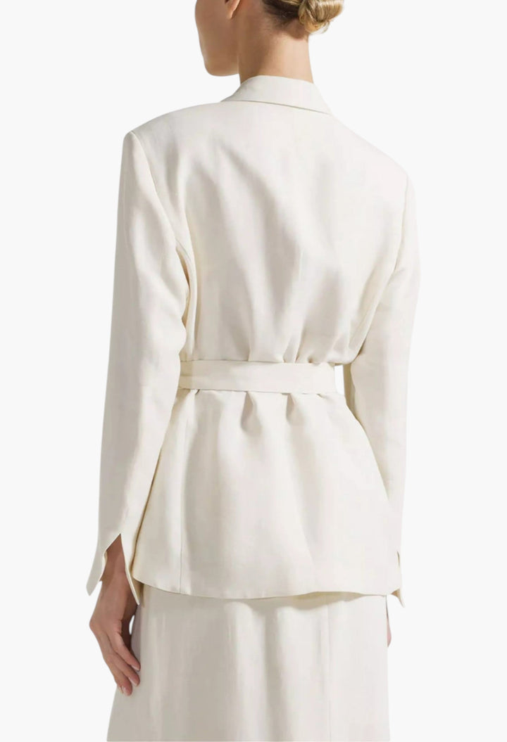 Jacket With Sash At The Waist - GLAM MODA
