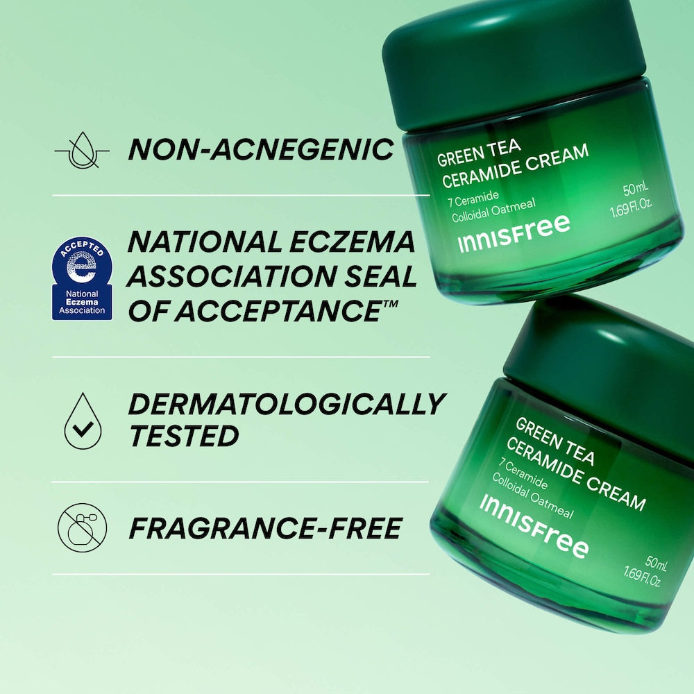 Green Tea Ceramide Cream for Redness & Barrier Repair - GLAM MODA