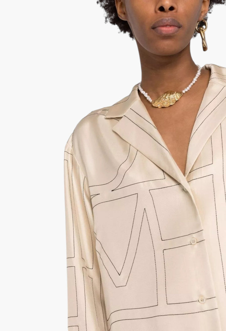 Monogram Silk Shirt - GLAM MODA