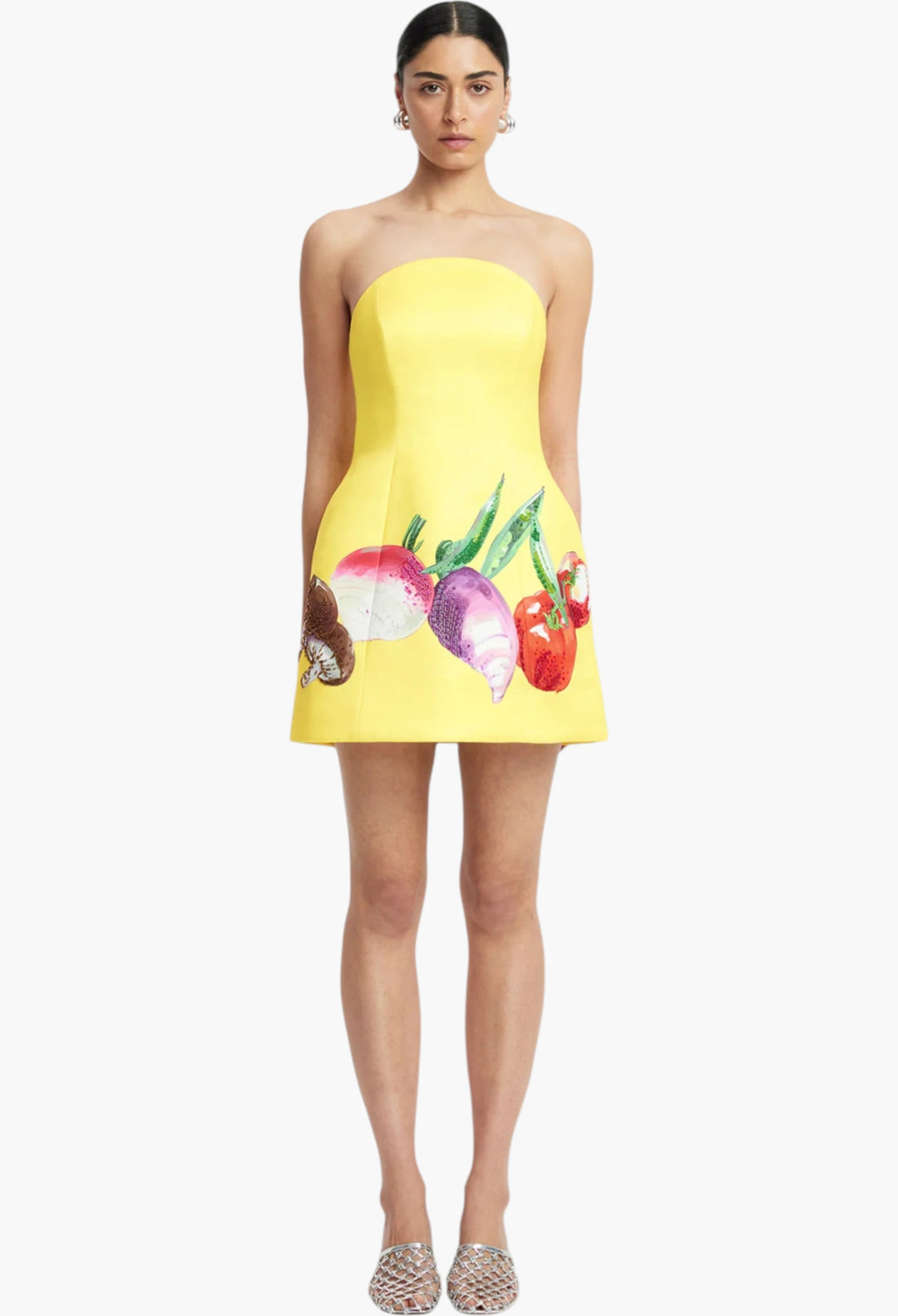 Appliqué Floral Bustier Mini Dress - GLAM MODA