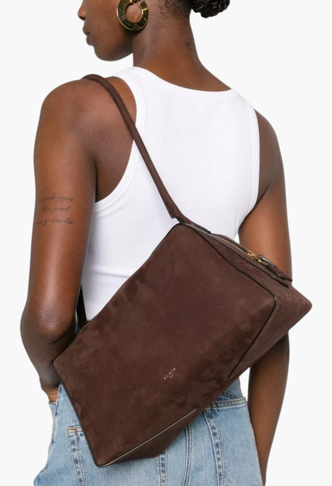 Le Bouledogue Nabuk Leather Shoulder Bag - GLAM MODA