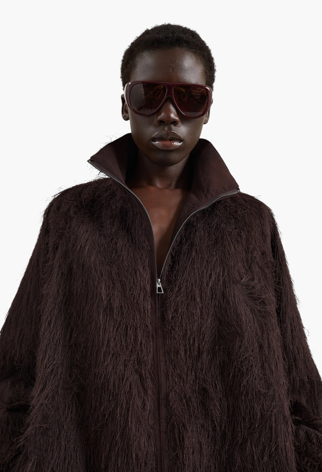 Baxter Fringed Track Jacket - Dark Brown - GLAM MODA