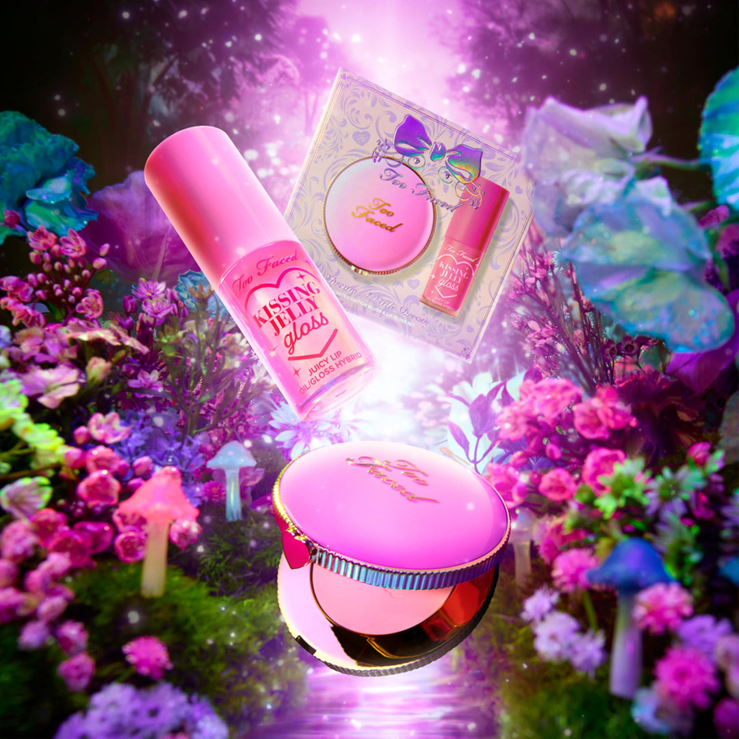 Too Faced Dream A Little Dream Blush & Lip Gloss Set | Cloud Crush Powder Blush + Kissing Jelly Lip Oil With Sheer Coverage, Gift Set - GLAM MODA