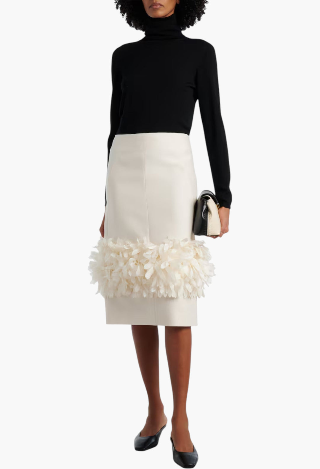 Petal Wool And Silk Midi Skirt - GLAM MODA