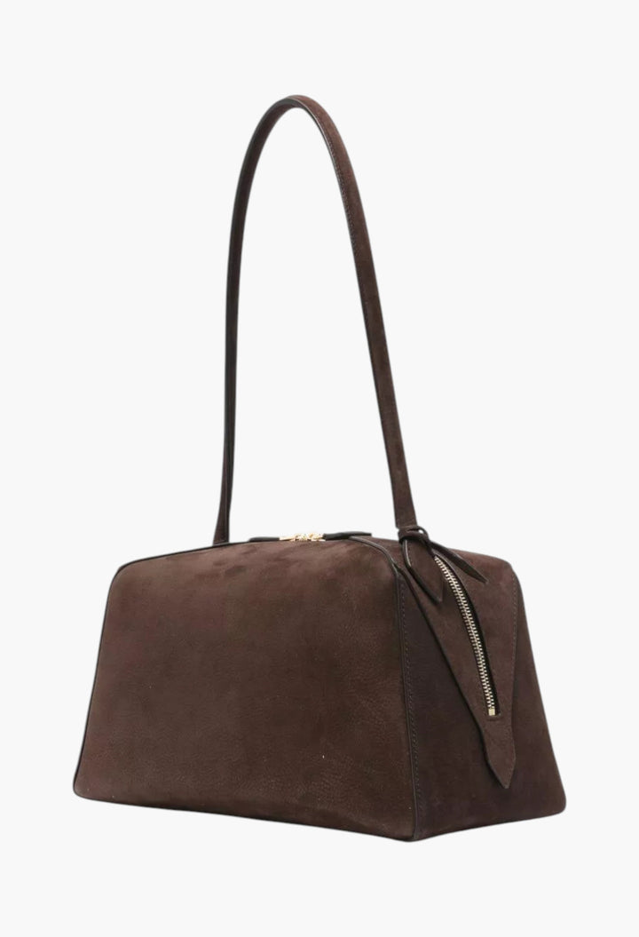 Le Bouledogue Nabuk Leather Shoulder Bag - GLAM MODA