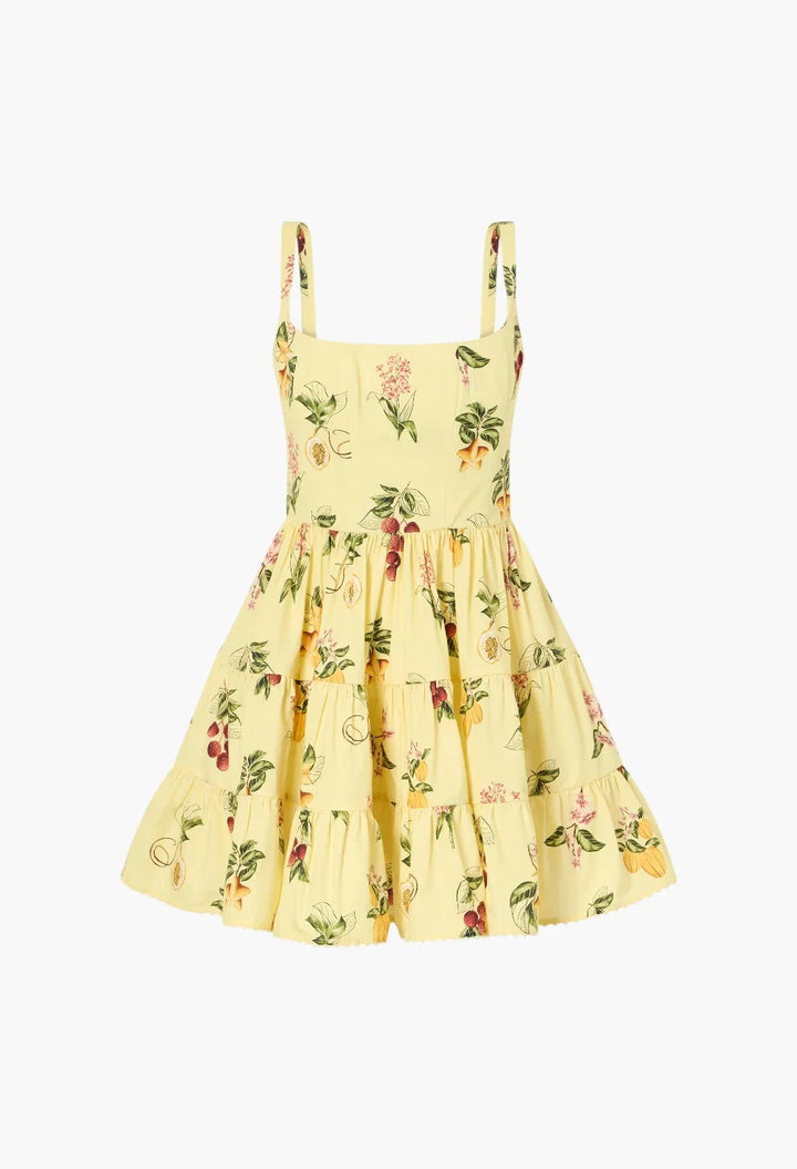 Granadilla tiered floral-print cotton-poplin mini dress