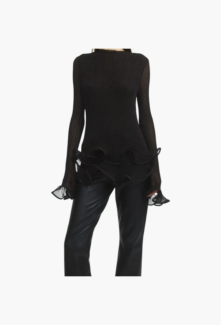 Agata Ruffle Knit Top