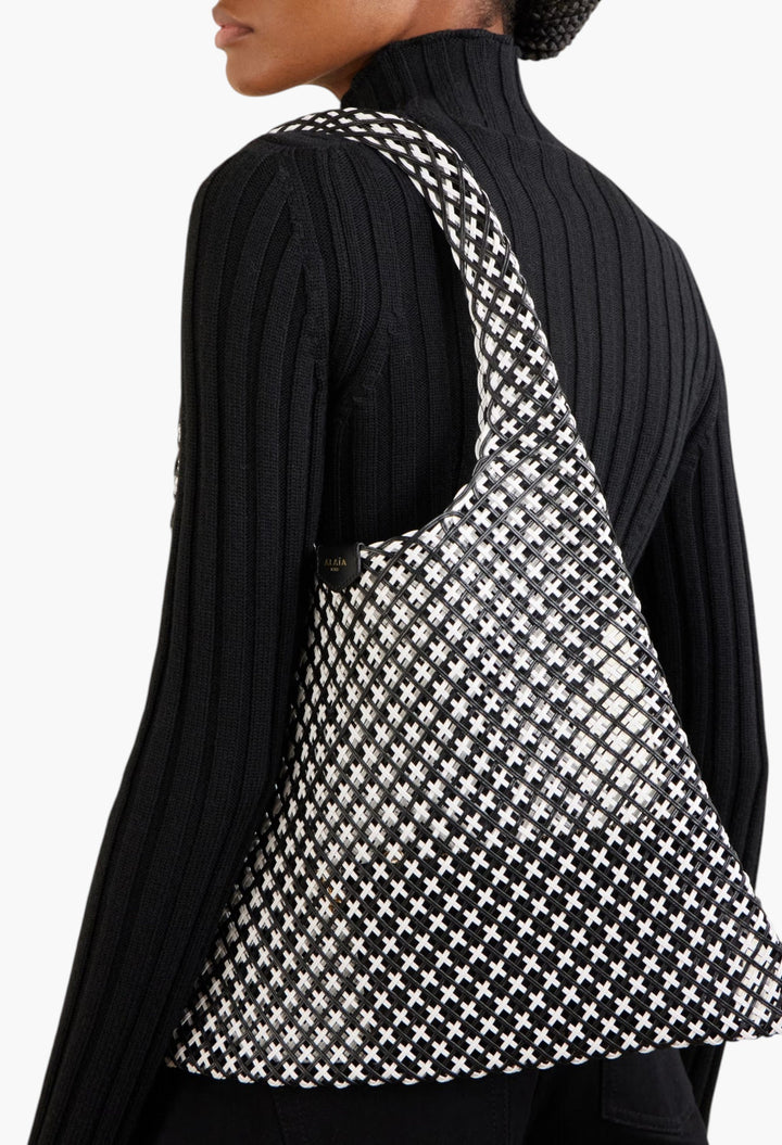Woven Leather Hobo Shoulder Bag