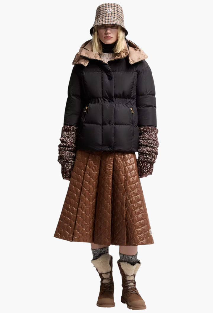Agneux Square-Quilted Hooded Short Down Jacket - GLAM MODA