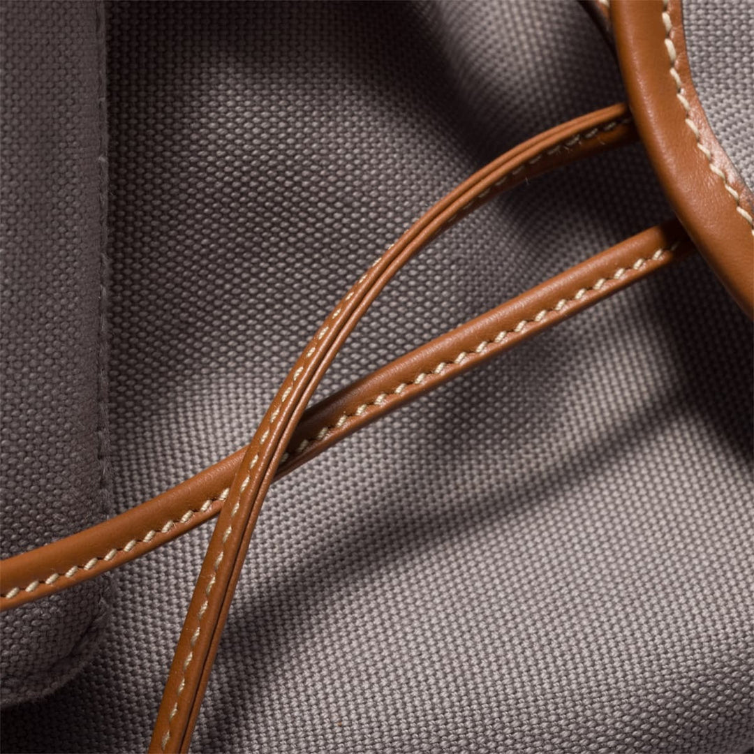 Aluminum/Brandy - Canvas And Leather Backpack - GLAM MODA