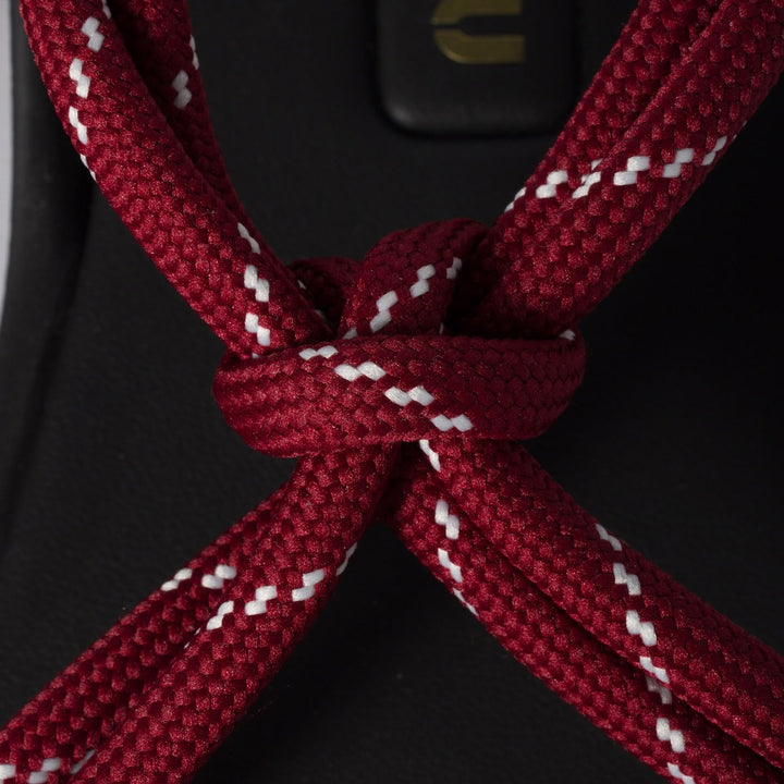 Amaranth Red/Maize Yellow - Riviere Cord And Leather Sandals - GLAM MODA
