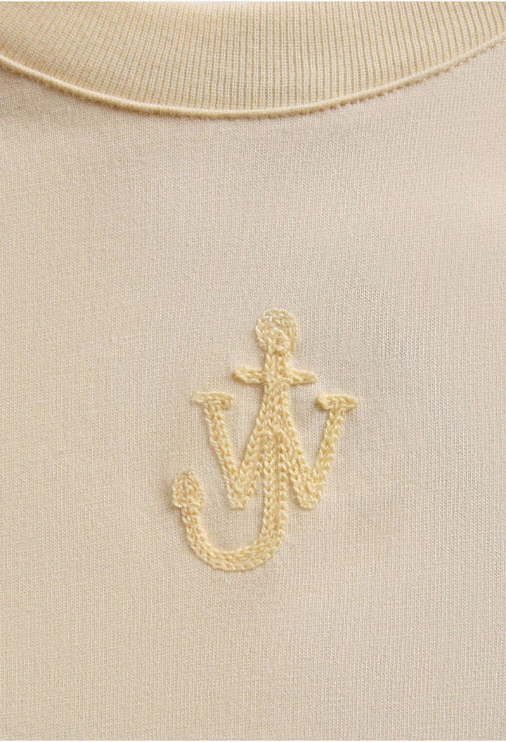 Anchor Embroidery Panelled Cropped Tee - GLAM MODA