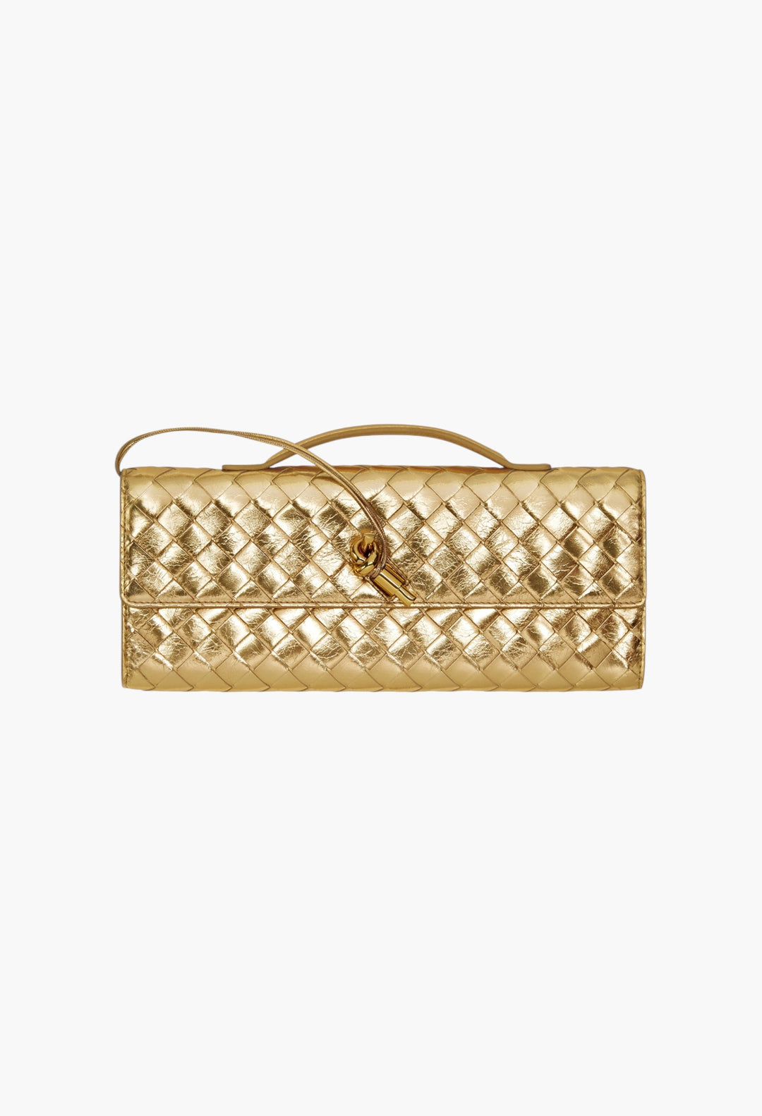 Andiamo Clutch in Intrecciato Mirror Leather - GLAM MODA