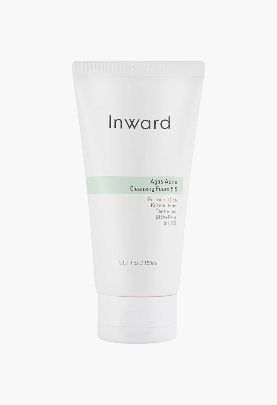 GLAM MODA Inward Agas ACue pH 5.5 cleansing foam in a white squeeze tube for acne-prone skin