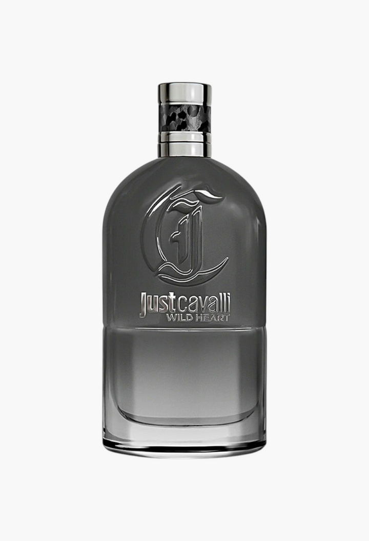 GLAM MODA Just Cavalli Wild Heart Eau de Toilette 90ml bottle with dark grey glass and silver cap