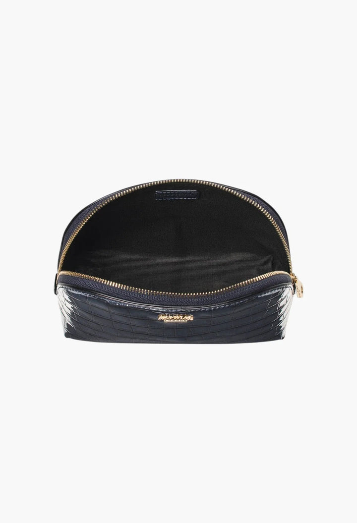 Classic Faux Croc-Embossed Make-Up Case