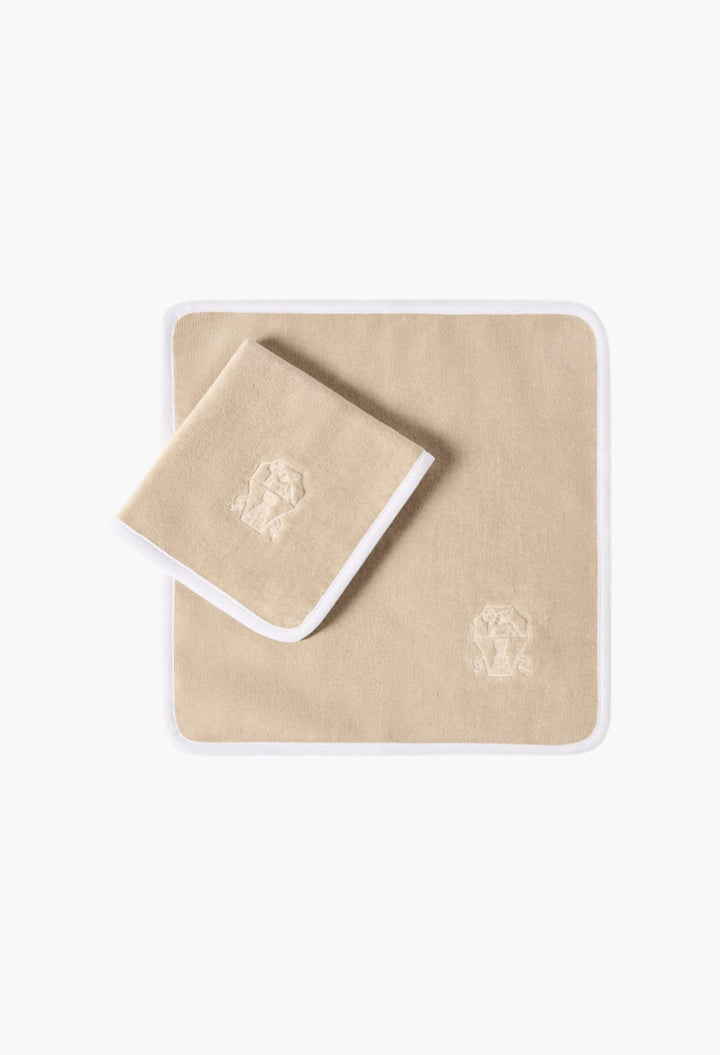 2-Piece Cotton Terrycloth Hand Towel Set With Embroidery - GLAM MODA