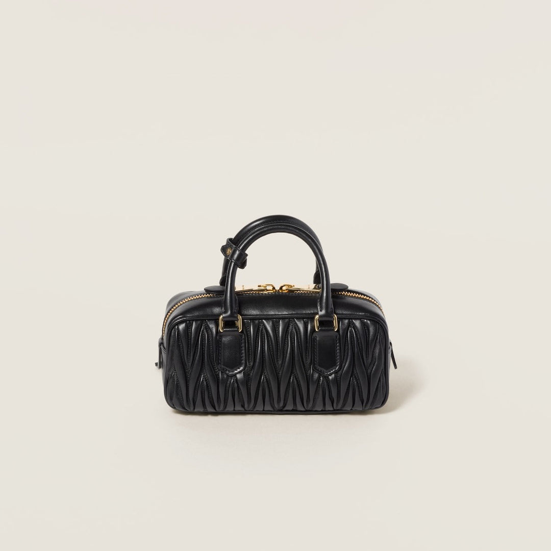 Black - Arcadie Matelassé Nappa Leather Bag - GLAM MODA