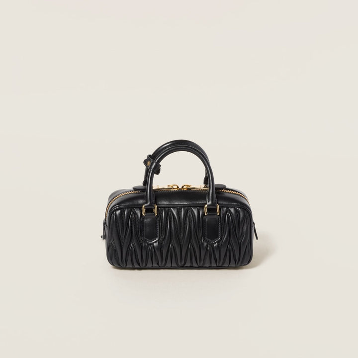 Black - Arcadie Matelassé Nappa Leather Bag - GLAM MODA