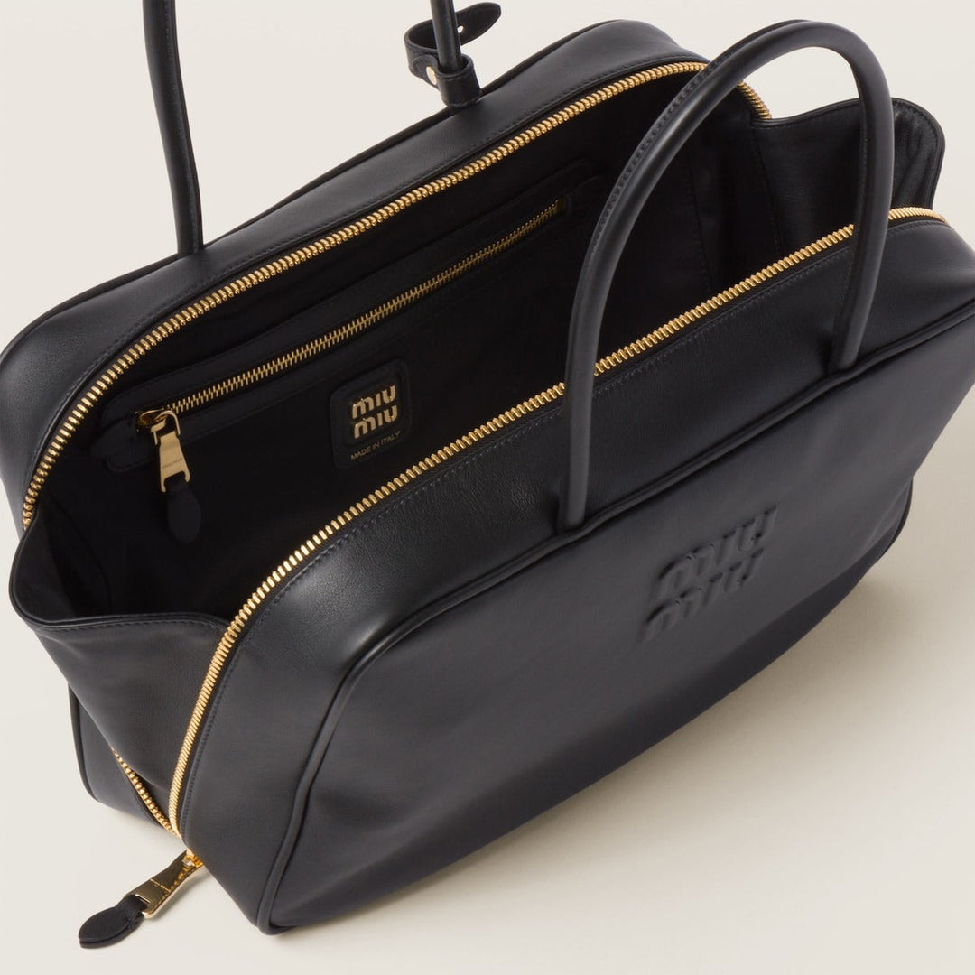 Black Large - Leather Beau bag - GLAM MODA