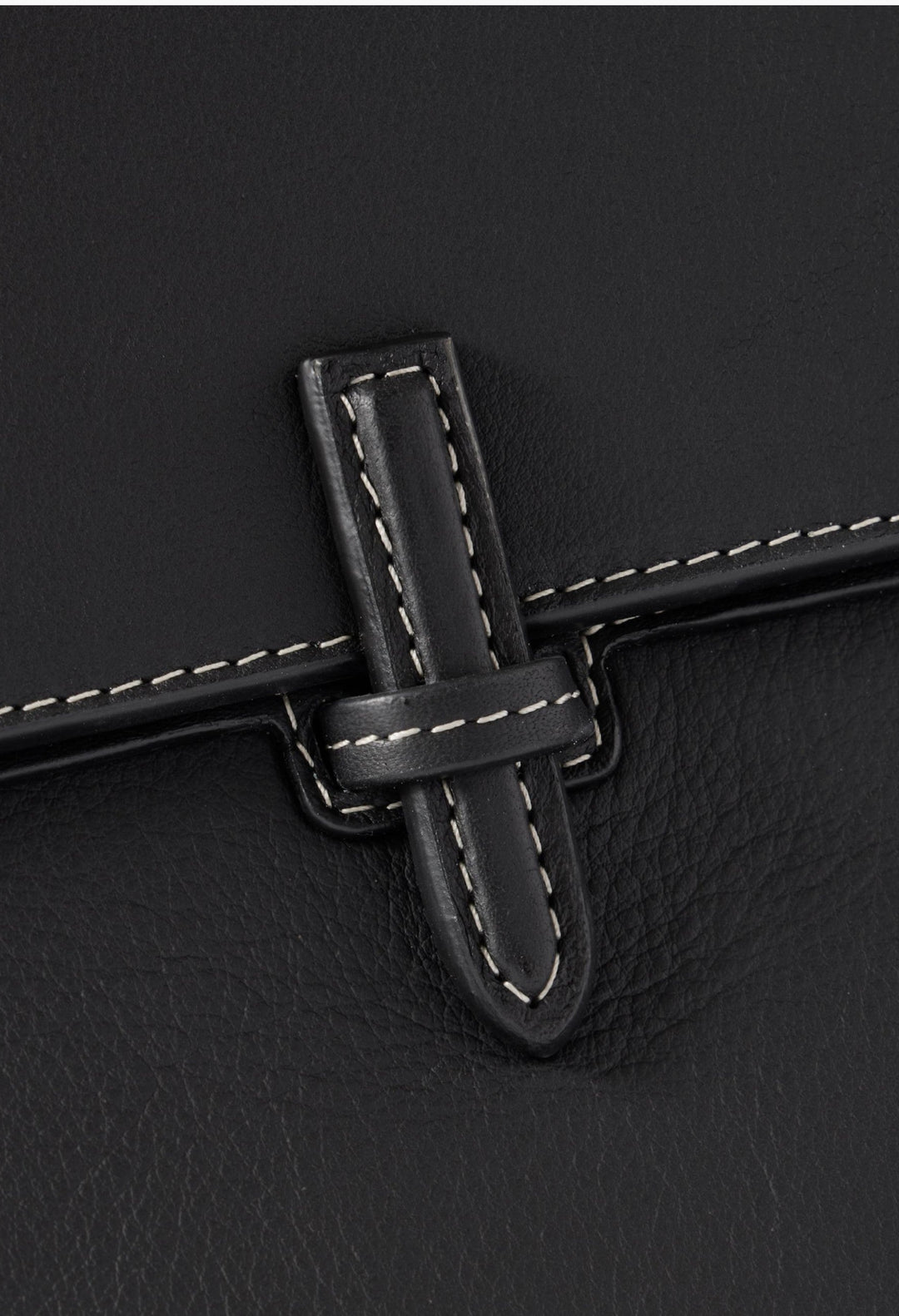 Black - Large Leather Clutch - GLAM MODA