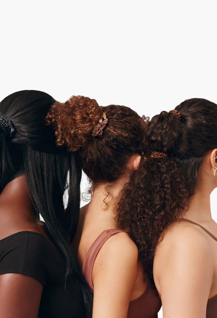 Black - Slip Pure Silk Skinny Scrunchies - GLAM MODA