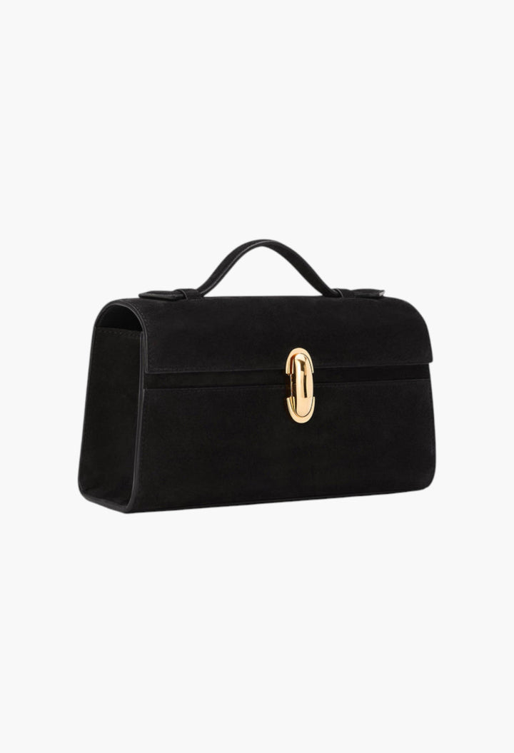 Black Suede - Symmetry Pochette - GLAM MODA
