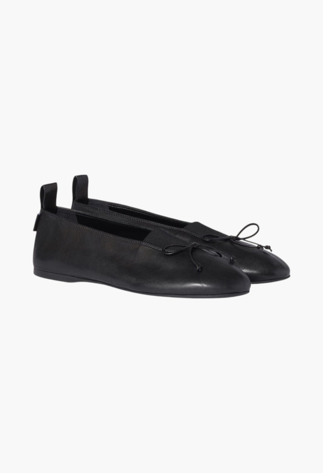 Black - Élan Nappa Leather Ballerinas - GLAM MODA