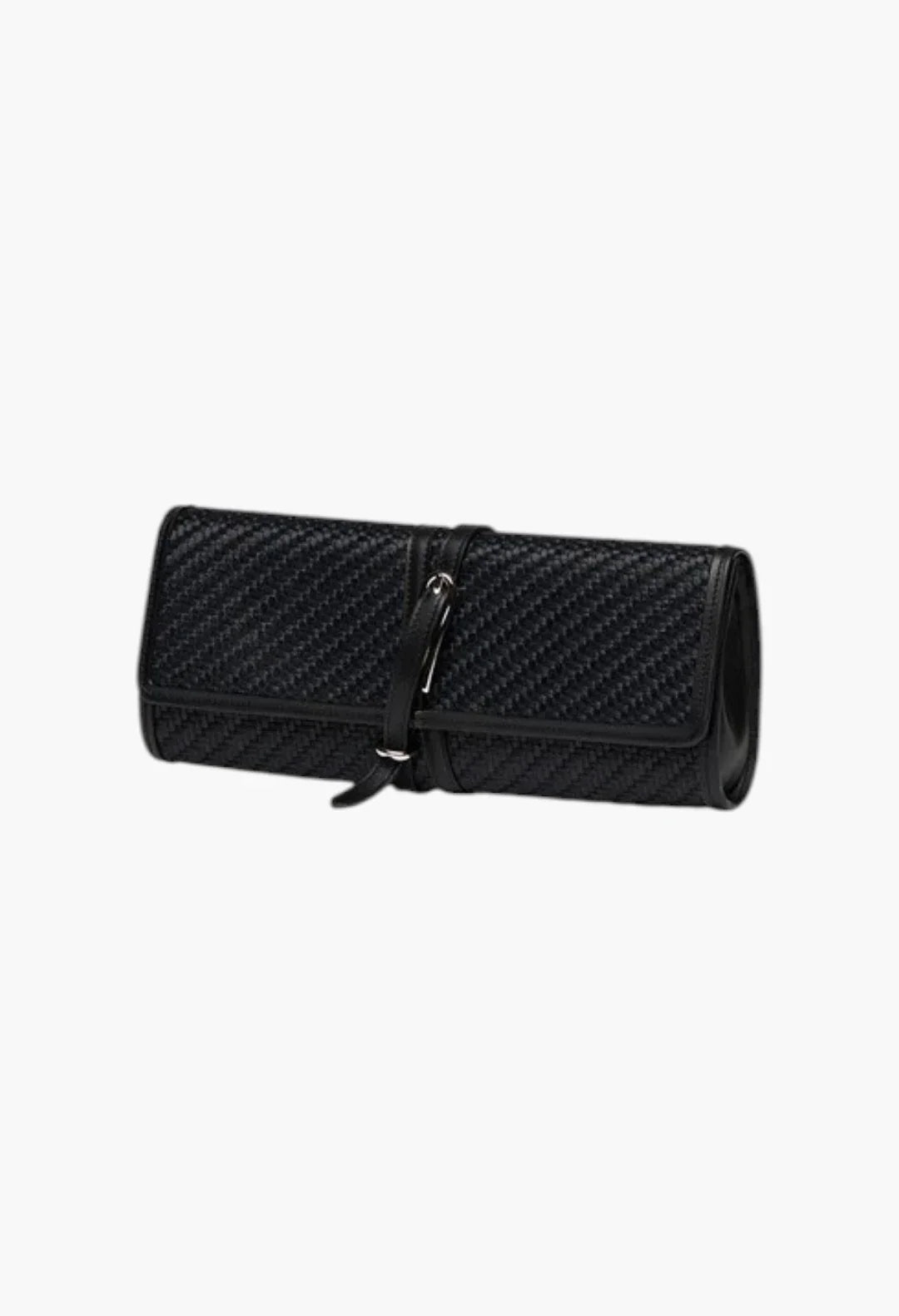 Belted Clutch Black Croc