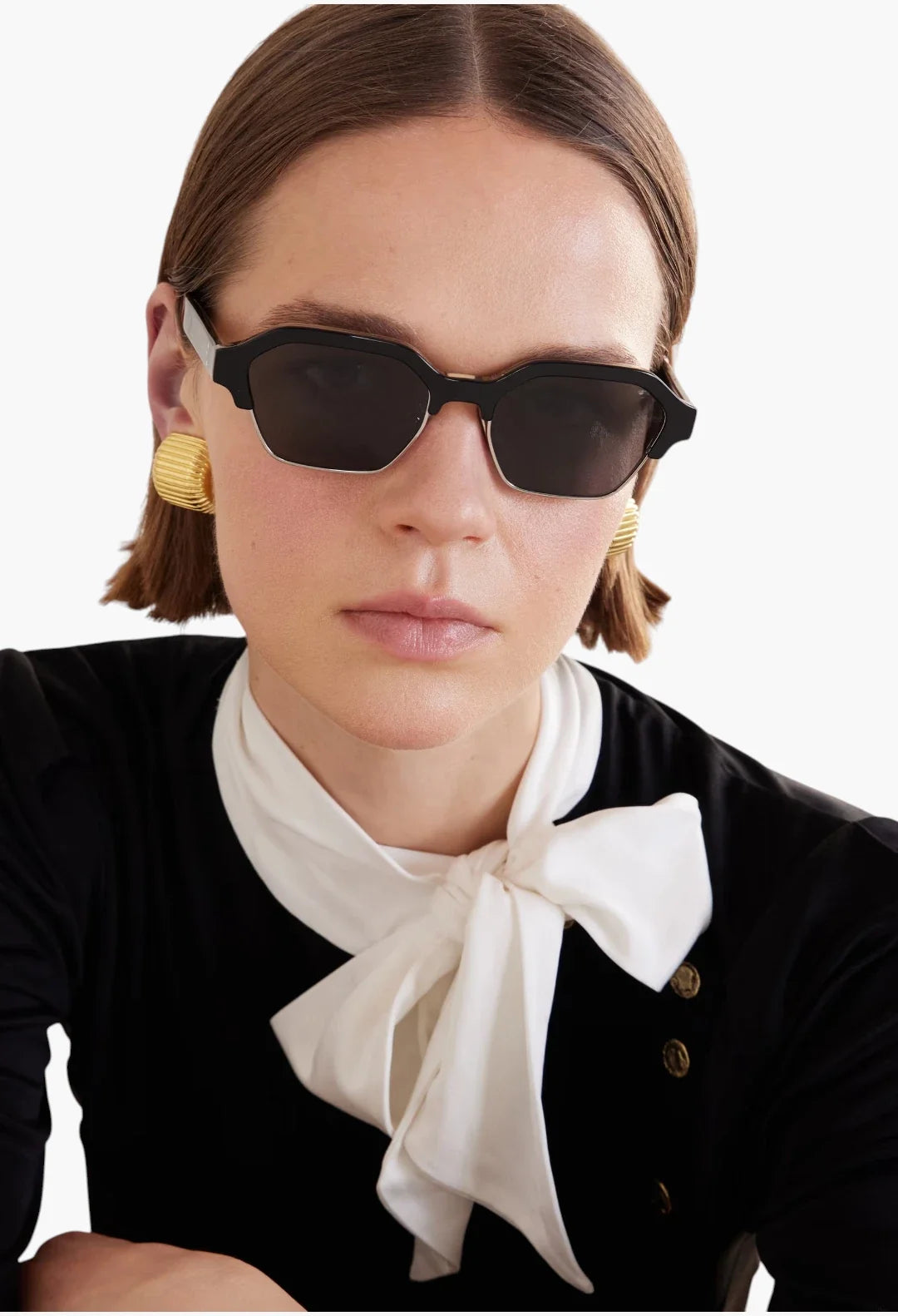 Square frame acetate sunglasses