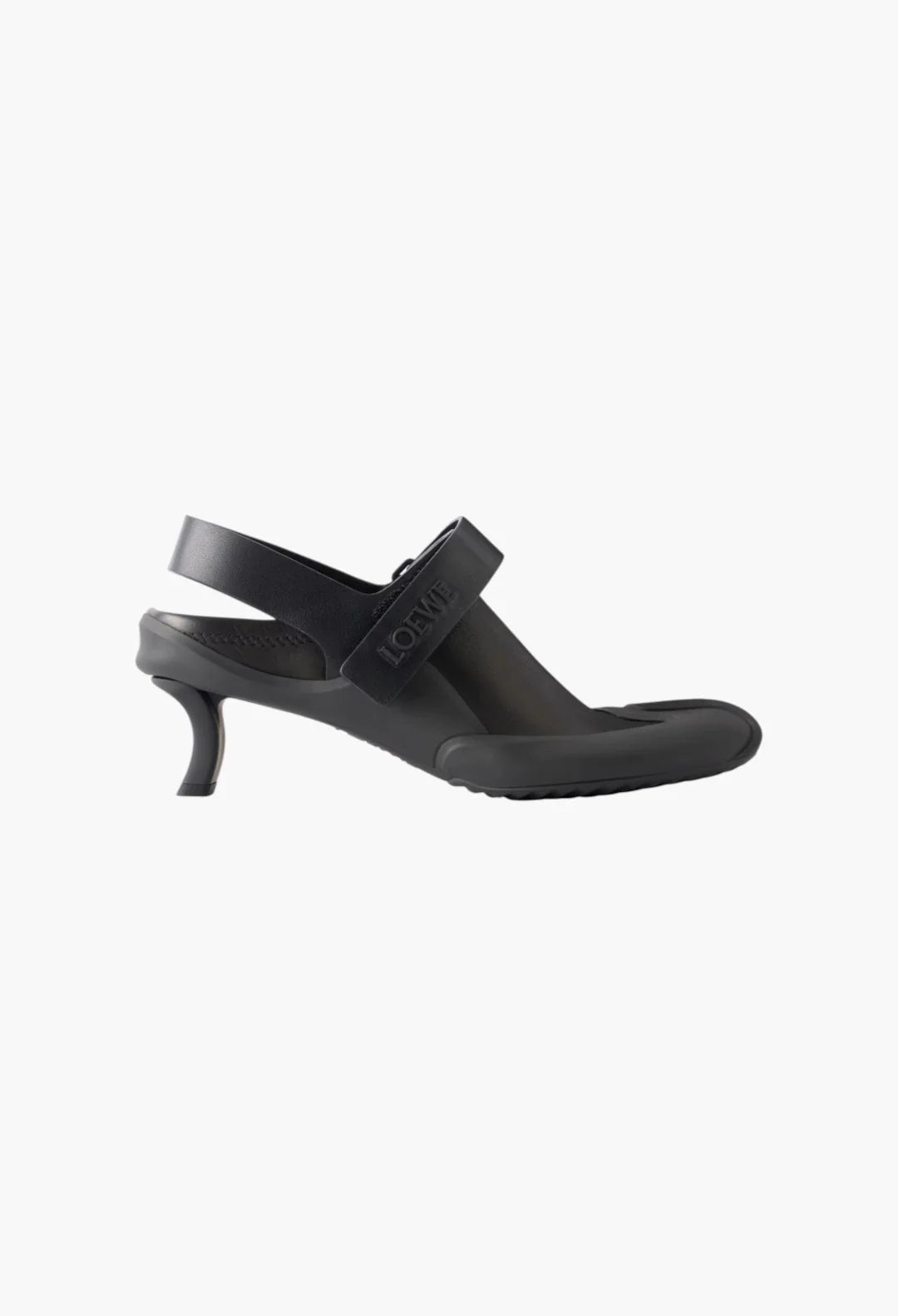 Dive 45 logo-detailed rubber-trimmed leather slingback pumps