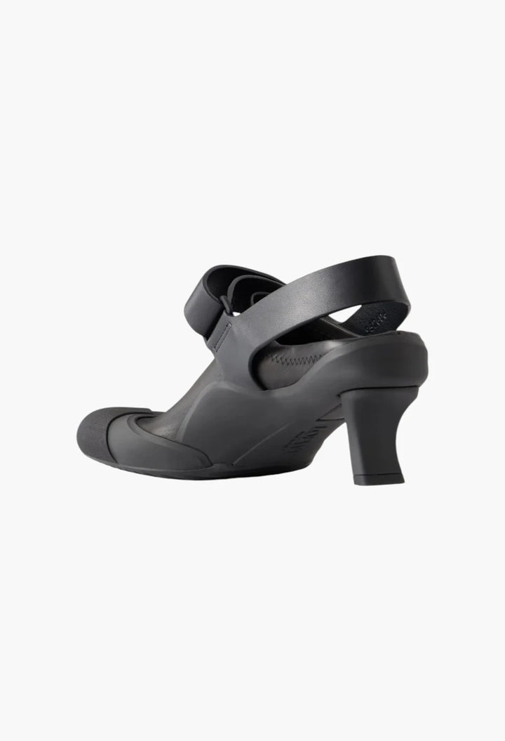 Dive 45 logo-detailed rubber-trimmed leather slingback pumps