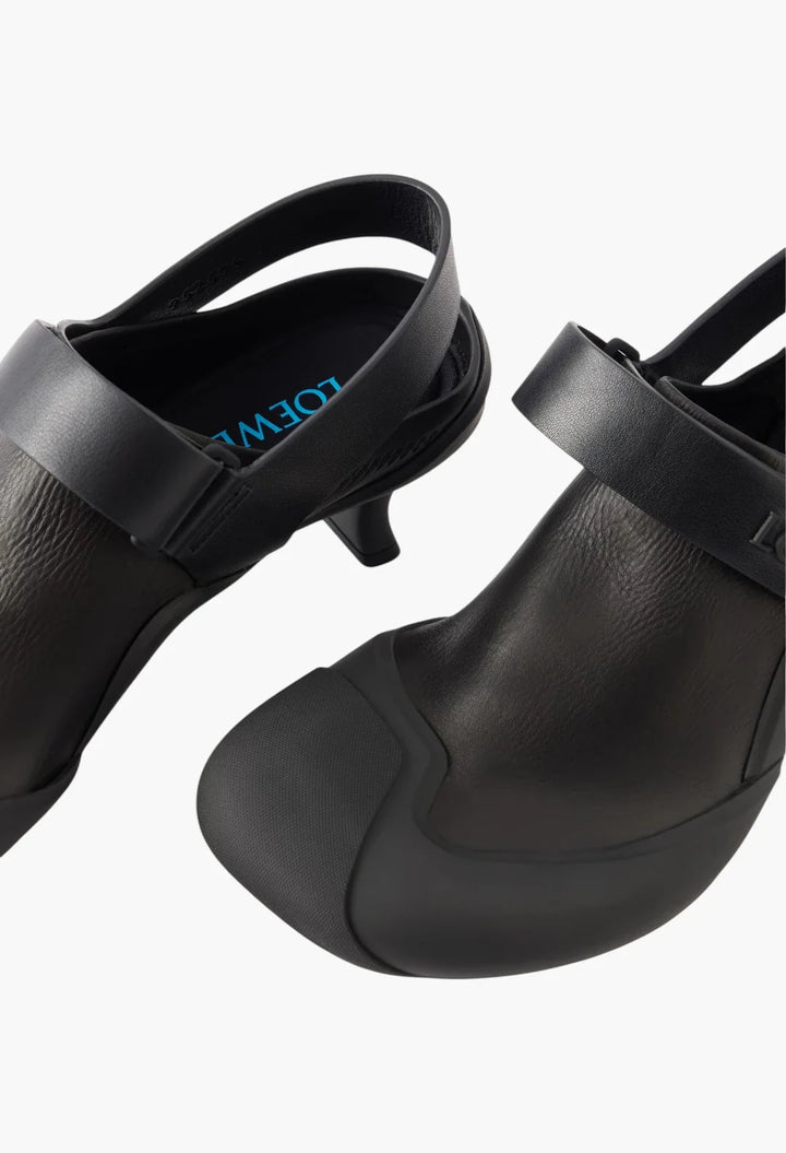 Dive 45 logo-detailed rubber-trimmed leather slingback pumps