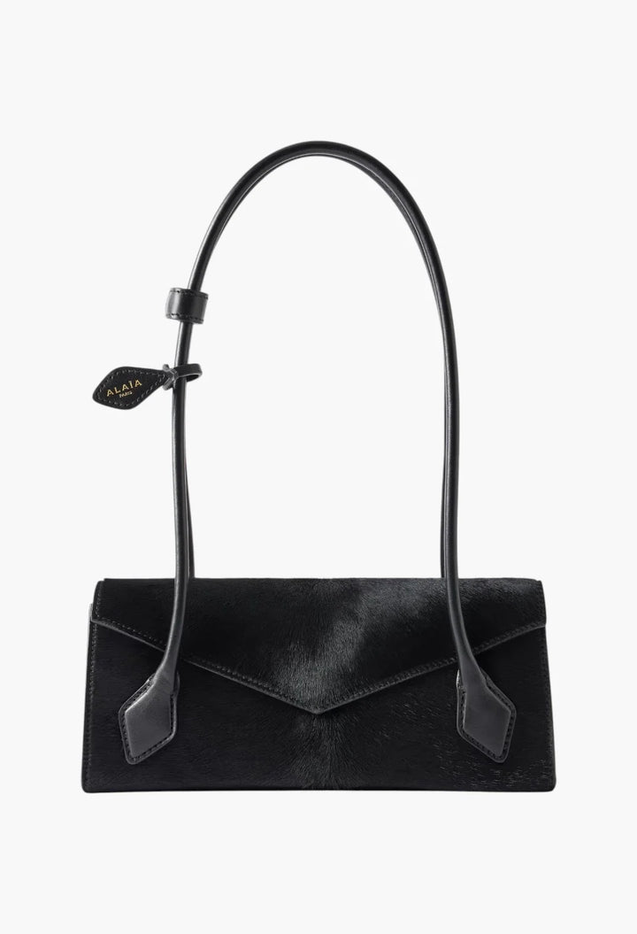 Le Teckel Flap Small calf hair leather-trimmed shoulder bag