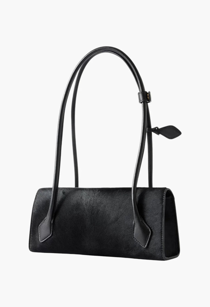 Le Teckel Flap Small calf hair leather-trimmed shoulder bag