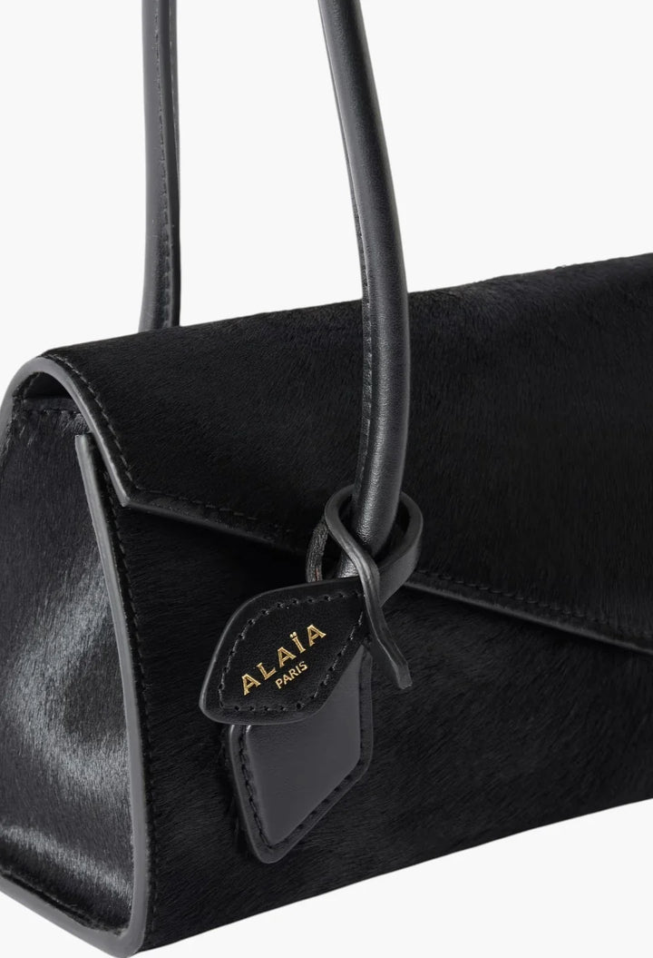 Le Teckel Flap Small calf hair leather-trimmed shoulder bag