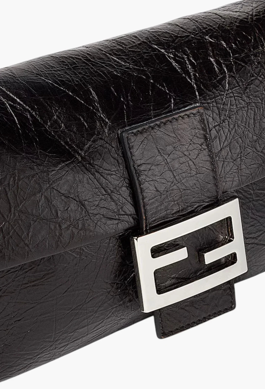 Baguette® 26424 Crackled black leather bag