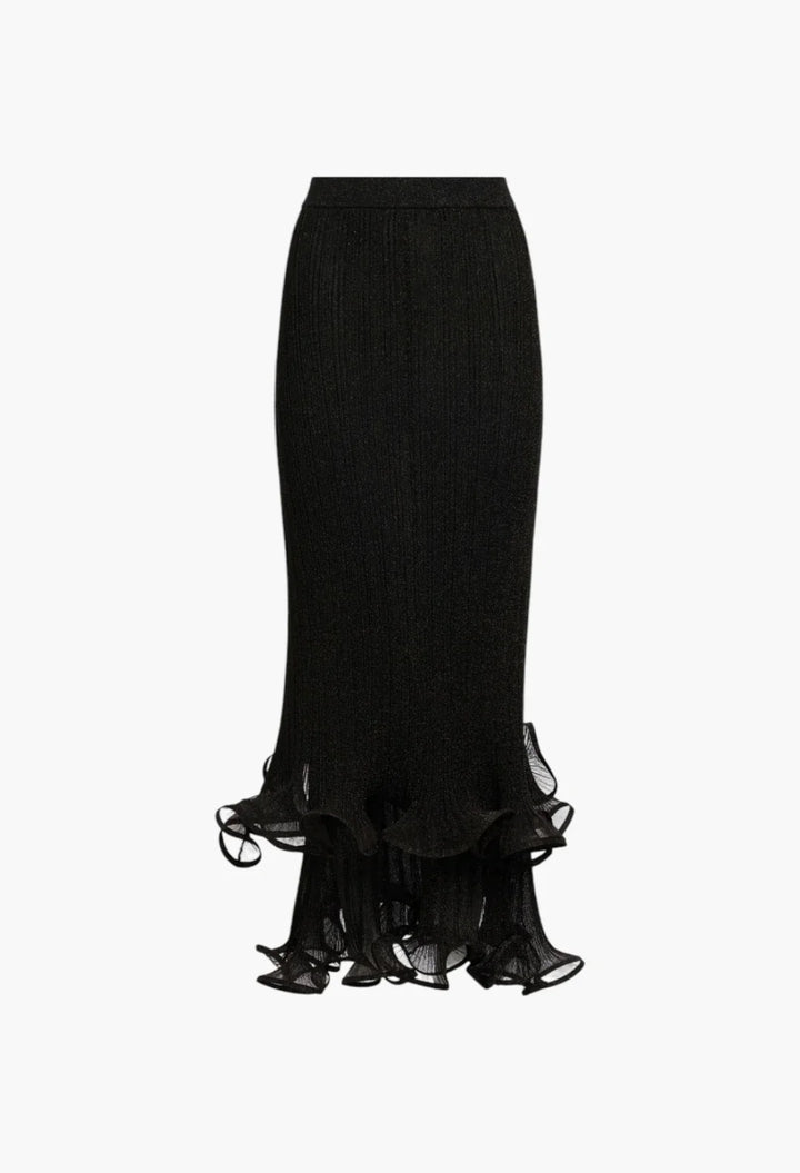 Agata Ruffle Knit Midi Skirt