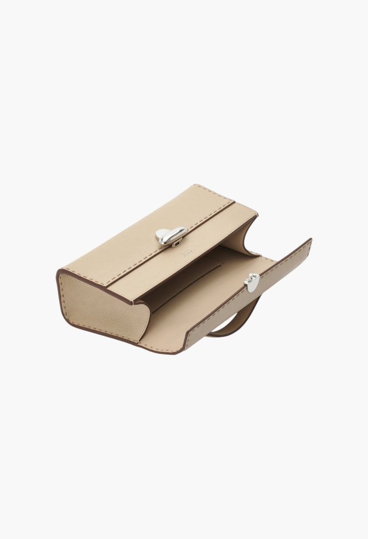 Bone Grained Leather W/ Hand Stitch - Symmetry Pochette - GLAM MODA