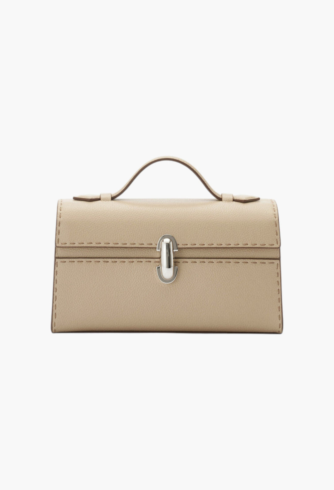 Bone Grained Leather W/ Hand Stitch - Symmetry Pochette - GLAM MODA