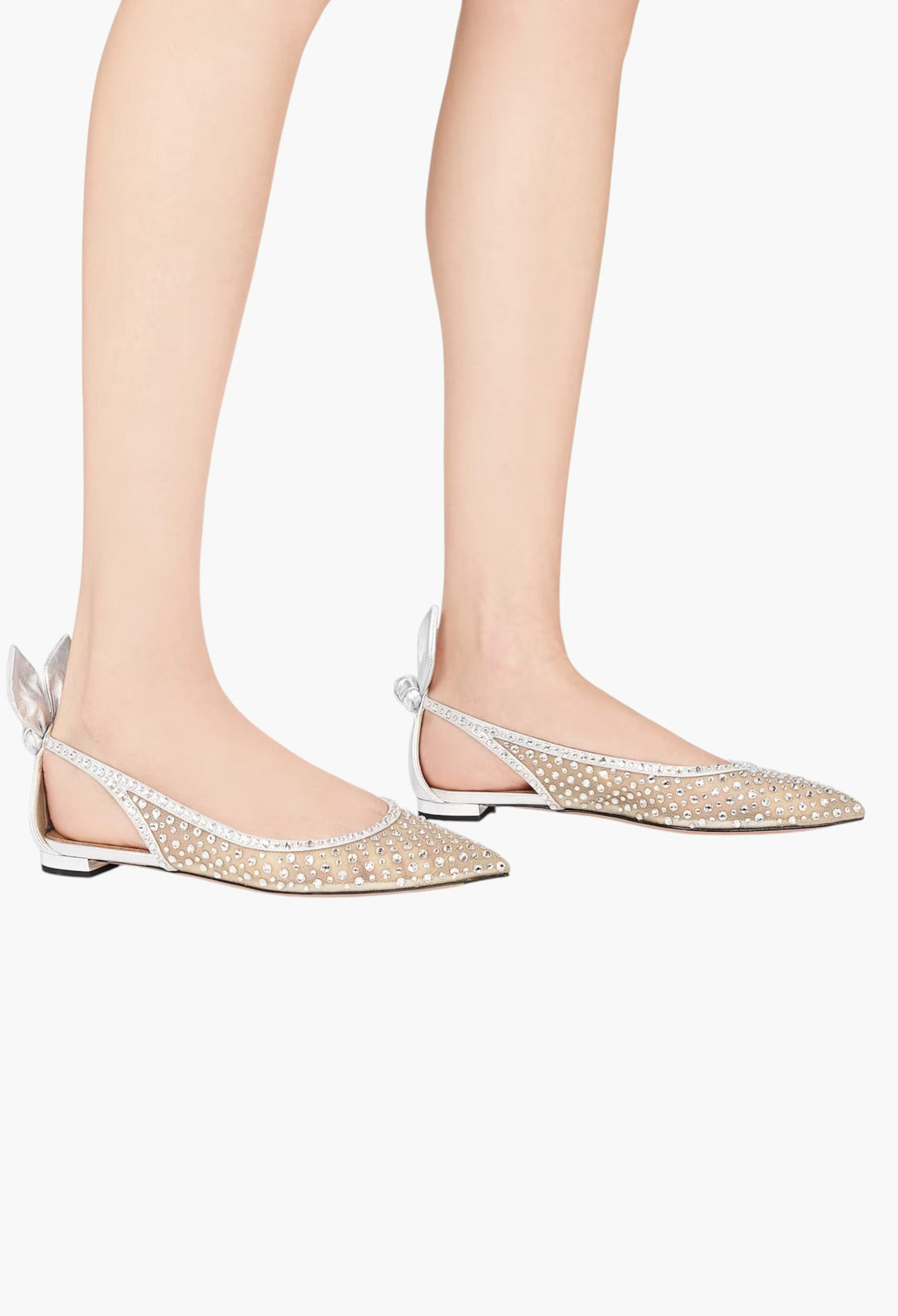 Bow Tie Crystal Tulle Flat - GLAM MODA