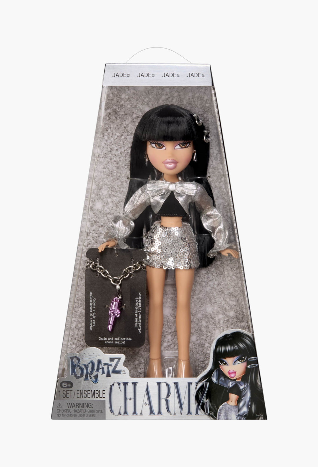 Bratz Charmz Jade Fashion Doll with Collectible Charm Bracelet - GLAM MODA