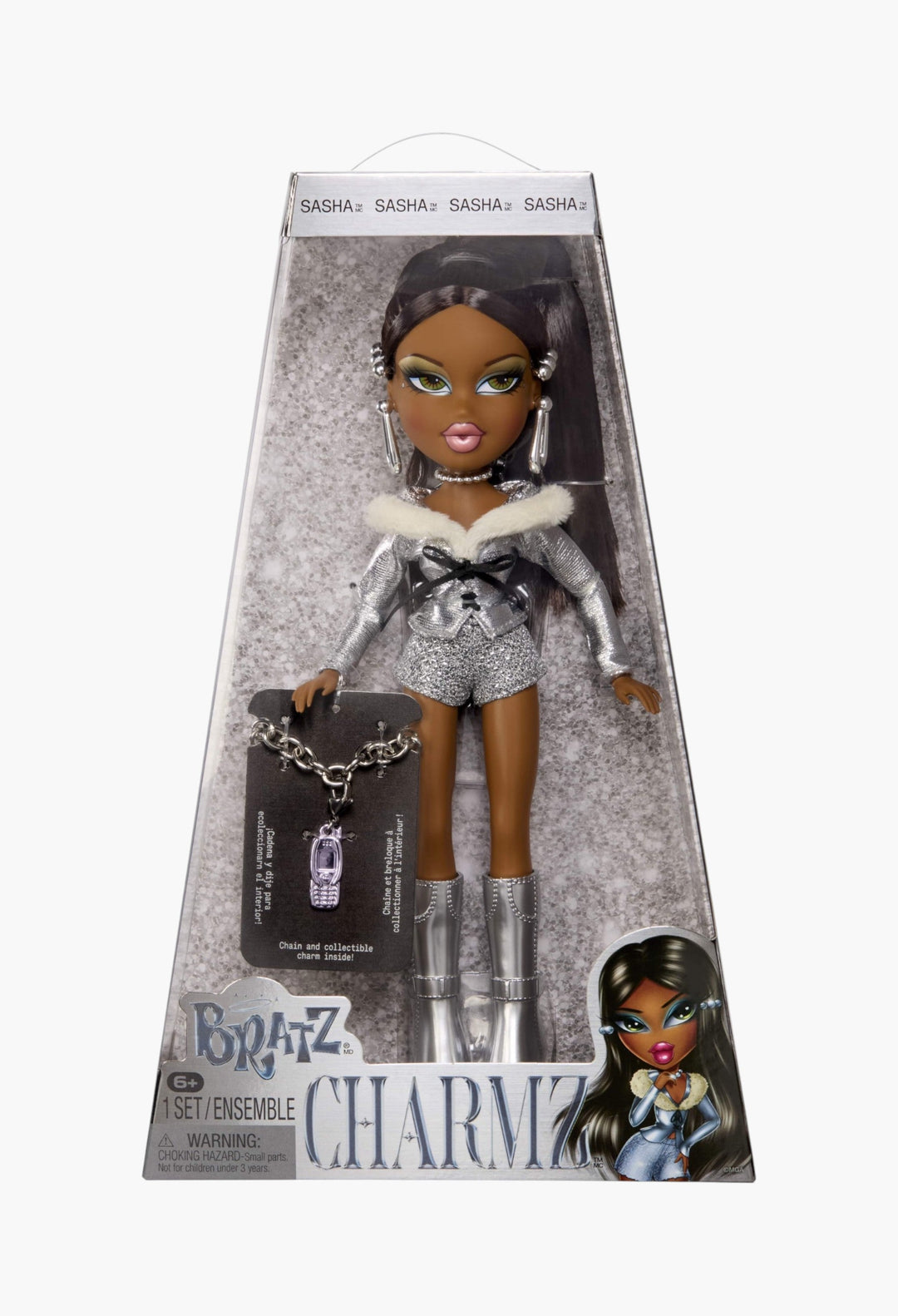 Bratz Charmz Sasha Fashion Doll with Collectible Charm Bracelet - GLAM MODA