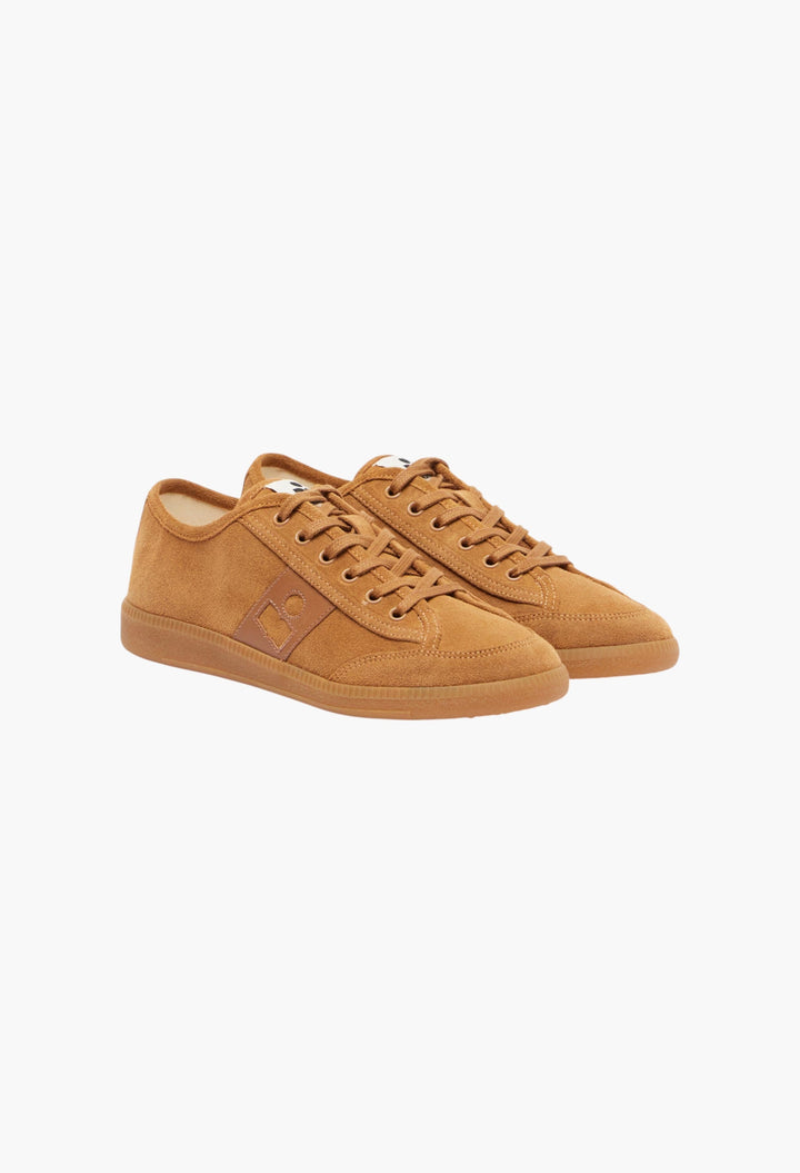 Brown - Klyce Leather-Trimmed Suede Sneakers - GLAM MODA
