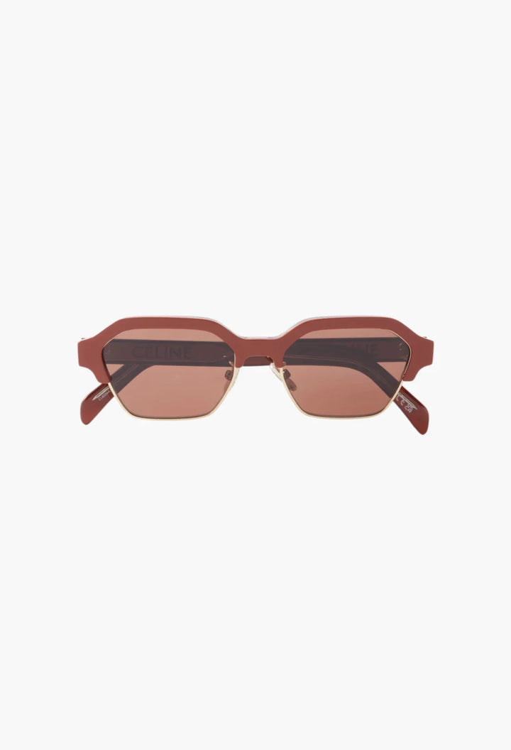 Square frame acetate sunglasses