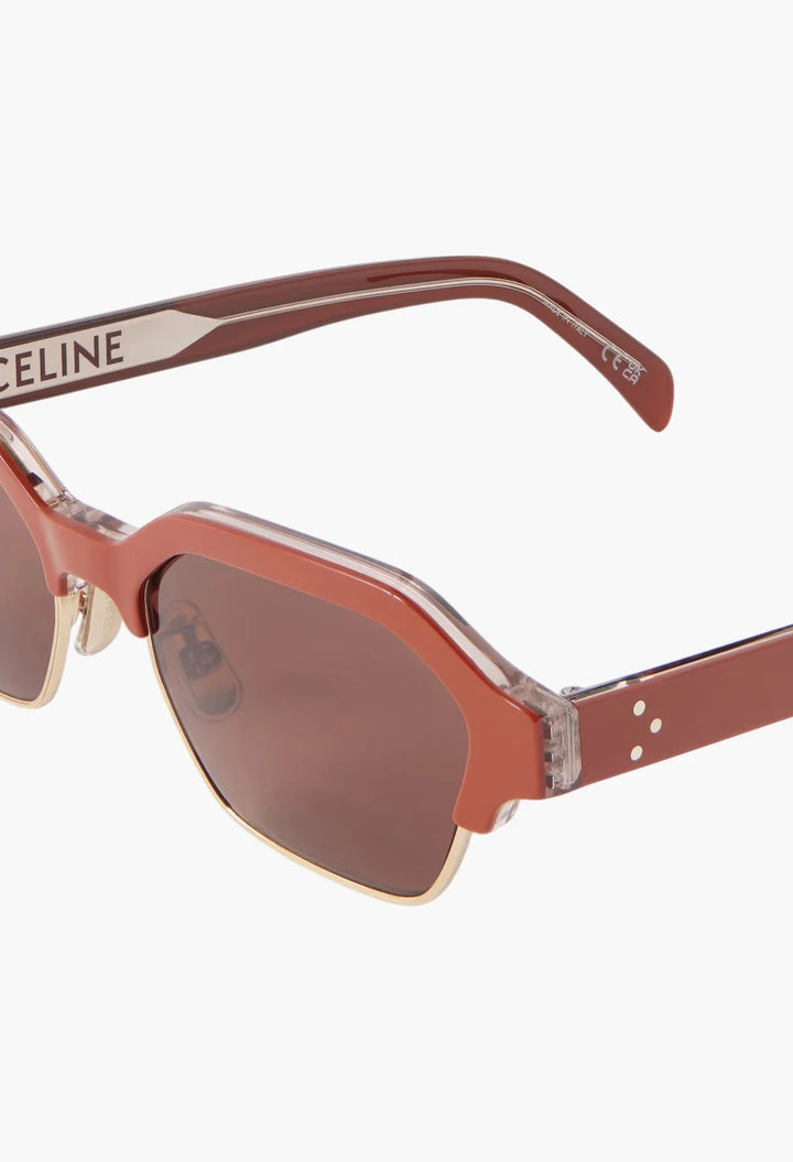 Square frame acetate sunglasses