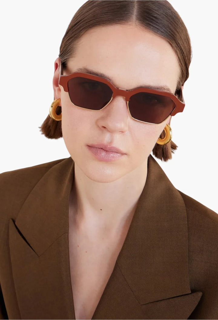 Square frame acetate sunglasses