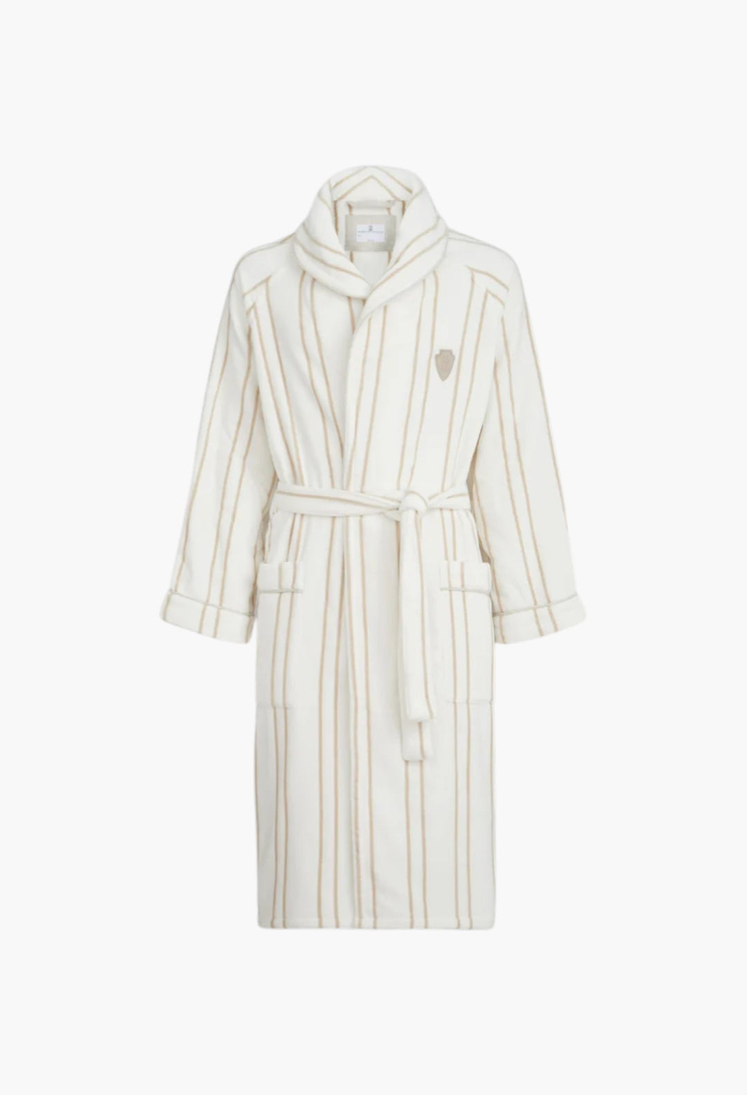 Striped Cotton Terrycloth Bathrobe With Logo - GLAM MODA
