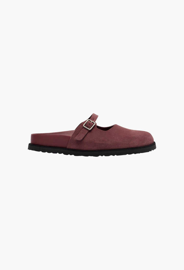 Burgundy - Maria Suede Clogs - GLAM MODA